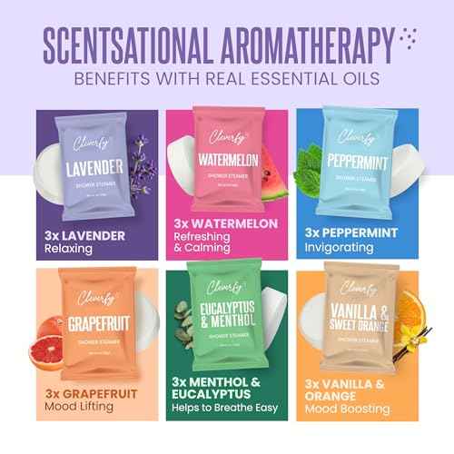 Cleverfy Shower Steamers Aromatherapy ? Stocking Stuffers for Teen Girls, Women and Wife ? Christmas Gifts for Teens and Women ? White Elephant Gifts for Adults ? 18 Tablets