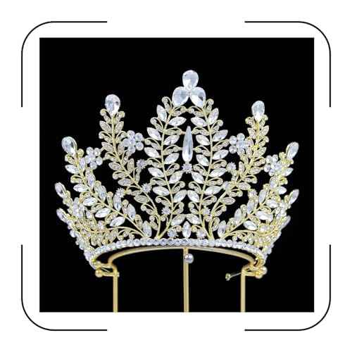 QXMYOO Extra Large Tiaras Tall Pageant Crowns for Women Clear Austrian Crystal Tiara Silver Homecoming Queen Crown Big Rhinestone Headpiece for Birthday Prom Quinceanera Wedding