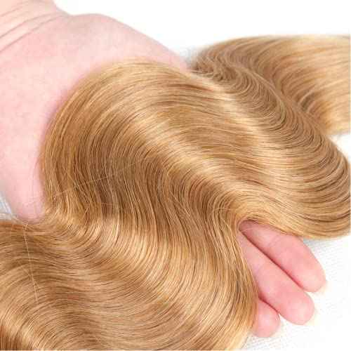 22 24 26 Inch Color #27 Bundle Honey Blonde Body Wave Human Hair Bundles Golden Blonde Bundle Color #27 Body Wave Bundles Remy Human Hair