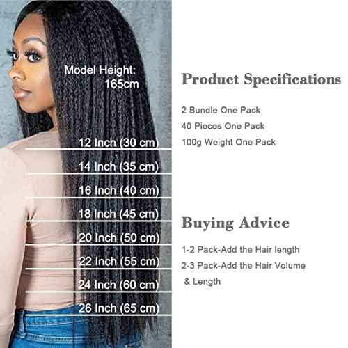 MY SHINY WIGS Kinky Straight Tape In Hair Extensions Human Hair Black Women Natural Black 40 Pcs 100g/Pack Seamless Skin Weft Real Human Hair Tape in Extensions 20 Inch