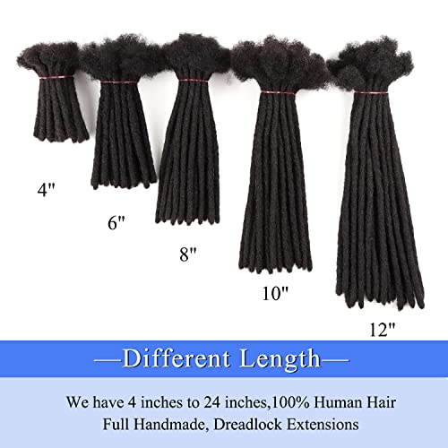 Orientfashion Human Hair Dreadlocks Extensions Natural black Traditional Locs Extensions Can Bleach And Dye (8inch 0.4cm 40locs,1b)