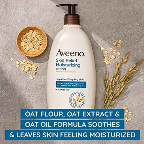 Aveeno Winter Skincare Essential Gift Set with Skin Relief Moisturizing Lotion, Skin Relief Repairing Foot Mask, & Skin Relief Hand Cream for Nourishing Dry Winter Skin Care, 3 items