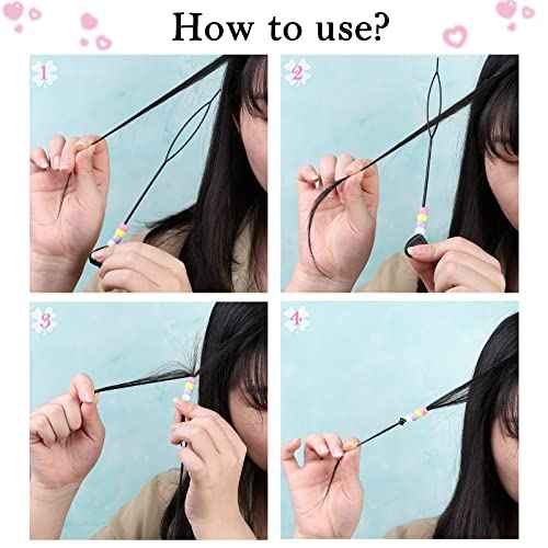 1605pcs Hair Braid Kit Including 600pcs 9x6mm Glitter Pony Beads, 1000pcs Elastic Rubber Bands, and 5pcs Quick Beaders
