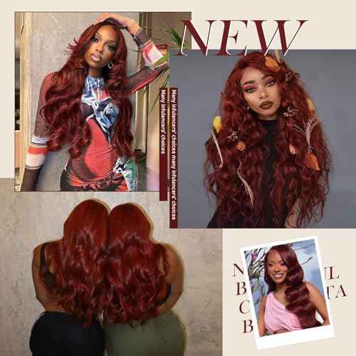 30 Inch Brown Wig Human Hair 200 Density Reddish Brown 13x4 HD Lace Front Wigs Human Hair Pre Plucked Brown Body Wave Human Hair Wig Colored Reddish Brown Lace Frontal Wigs
