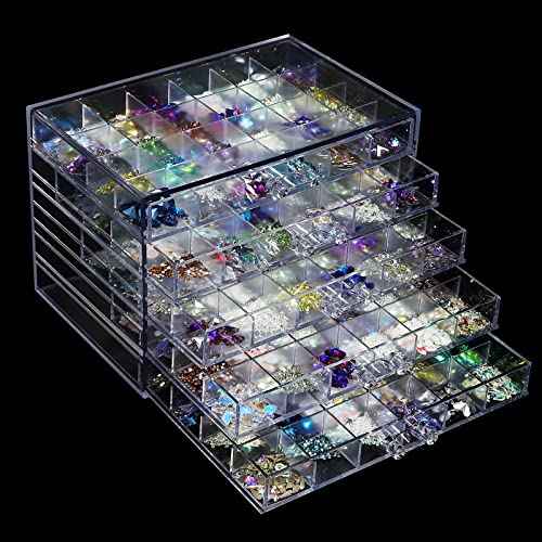 5 Tier 120Lattice nail Organizers and Storage Clear Acrylic Nail Jewellery Accessories Storage Case Holder Shelves Display Mesa Para Manicura Profesional Nail Table