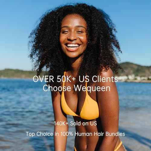WEQUEEN Kinky Curly Human Hair Bundles Premium Virgin 100% Human Hair 3c/4a Curly Wave 20 Inch Single Bundle Natural Black