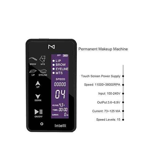 INTELLI Digita Permanent Make Up Machine Touch Screen Panel Multi Function By Mellie Microblading - LCD Control Panel - Ombr? Powder Brows. Lips & Eyeliner- Supply (Machine, Black)