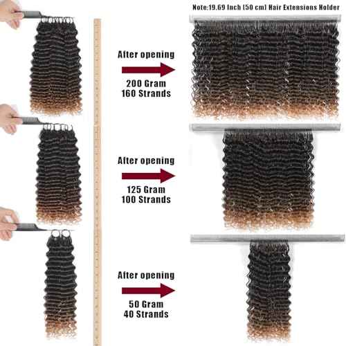 Human Crochet Hair for Black Women 22 Inch 50g Deep wave Crochet Human Hair Bundles Pre-Separated Feather Crochet Human Hair T30 Deep Wavy Invisible Crochet Hair Extensions 40 Strands