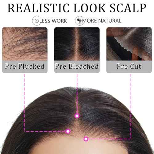 RECOOL Short Bob Wig Human Hair Glueless Short Body Wave Human Hair Wig For Black Women 5x6 HD Glueless Lace Front Wigs Pre Plucked with Baby Hair Bleached Knots Natural Black Wigs 12inch