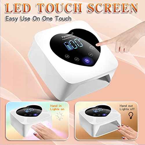 Rechargeable UV LED Nail Lamp,72W Cordless UV Light for Nails with Removable Bottom,Professional Curing Lamp for Gel Nails with 30 Beads,5 Timer Setting Nail Light and LED Touch Screen Gel Nail Dryer