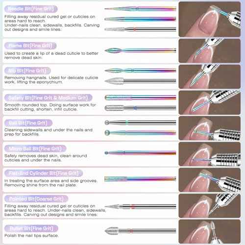 30PCS Nail Drill Bits Set with Holder Case, 3/32 Inch Professional Efile Cuticle Nail Bits for Nail Drill, Ceramic Diamond Carbide Drill Bits for Acrylic Gel Removal Polish Nail Tech (Purpe)