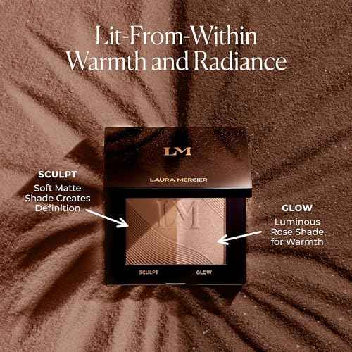 Laura Mercier Bronze Color Infusion, 12HR Long Wear, Talc-Free Bronzer Powder, Skin-Smoothing, Lightweight and Breathable, Natural Glow, Duo with Matte and Luminous Finishes