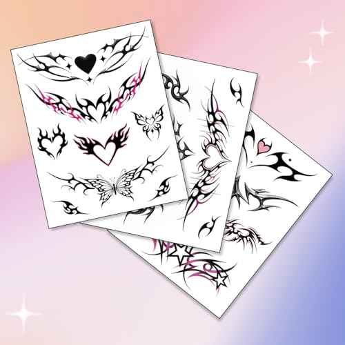 Tramp Stamp Temporary Tattoos | Y2K Edgy Cybersigilism | Realistic Waterproof Fake Tats | Festival, Bachelorette, Halloween, Birthday Favors, Accessories