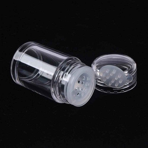 RAYNAG 6 Pieces Mini Empty Loose Powder Bottle Travel Cosmetic Glitter Powder Eye Shadow Shaker Bottle with Sifter and Lids (12 holes)