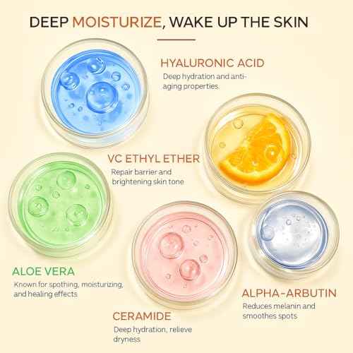 Vitamin C Serum for Mature Skin with Hyaluronic Acid, and Aloe Vera - Hydrating, Lifting, Face Wrinkle & Age Spot Reduction, Anti-Aging Skincare, (1.7 fl oz)