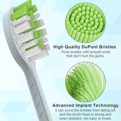 Replacement Toothbrush Heads for Philips One Series Sonicare Battery Toothbrush BH1022/07, 10 Count Replacement Toothbrush Heads with Cover Compatible with BH1022/07