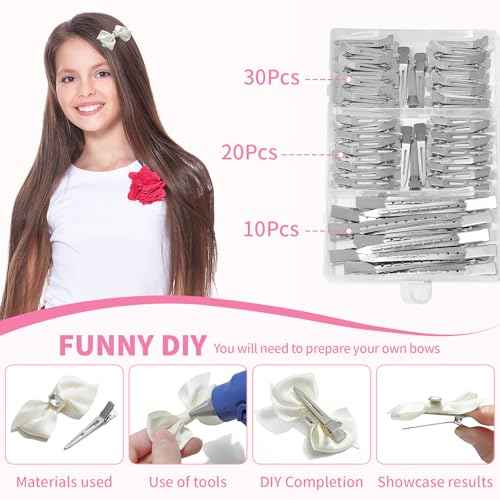 Metal Hair Clips For Women Styling 60-Piece Set | Silver Duckbill Clips with Storage Box | 3 Sizes (3.5"/1.81"/1.77") for Hair Styling, Roller Setting, Salon Use & DIY Crafts