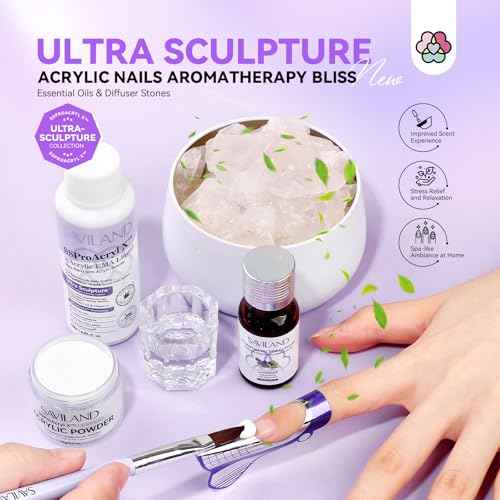 SAVILAND Professional Acrylic Nail Kit with Drill: Nail Kit Acrylic Set with 4OZ High Volumn EMA Monomer Nail Table Mat Essential Oil Nail Brush Nail Drill Kit Nail Extension Carving Women DIY Salon