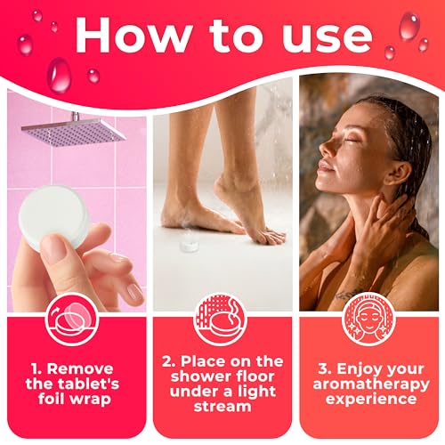 Cleverfy Shower Steamers Aromatherapy - Compact Variety Pack of 6 Shower Bombs with Essential Oils. Personal Care and Relaxation Birthday Gifts for Women and Men. Red Set