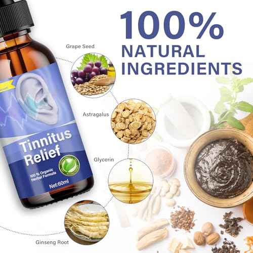 Tinnitus Relief for Ringing Ears, Best Ear Ringing Relief Drops for Tinnitus Relief, Natural Tinnitus Treatment to Reduce Ear Noise and Improve Hearing for Men & Women-2 Fl Oz