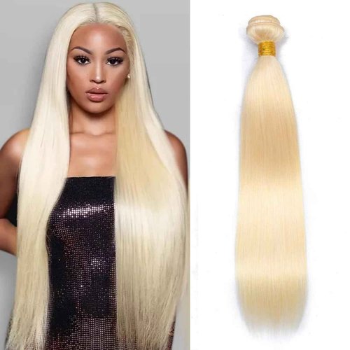 613 Bundles Human Hair 18 Inch Straight Blonde Bundles Human Hair 100% Unprocessed 12A Grade Brazilian Virgin Raw Hair Quick Weave 1 Bundles Hair Extensions for Women