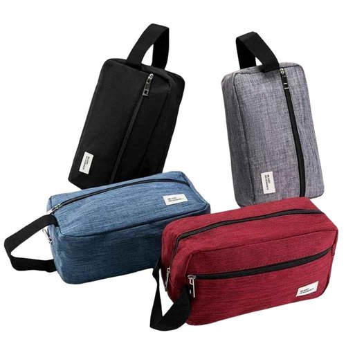 Trawila Travel Toiletry Bag for Women and Men, Makeup bag Organizer for Cosmetics Toiletries Brushes Tools, Foldable, Water-resistant,With Divider and Handle (Black)