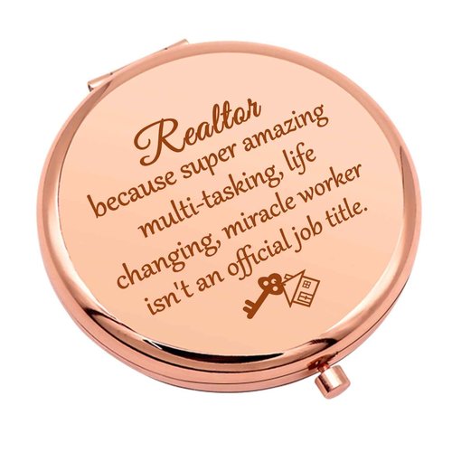Realtor Gifts for Women Closing Gifts for Realtor Appreciation Gift Folding Makeup Mirror Thanks You Gift Compact Makeup Mirror for Real Estate Agent Salesperson New Realtor Broker