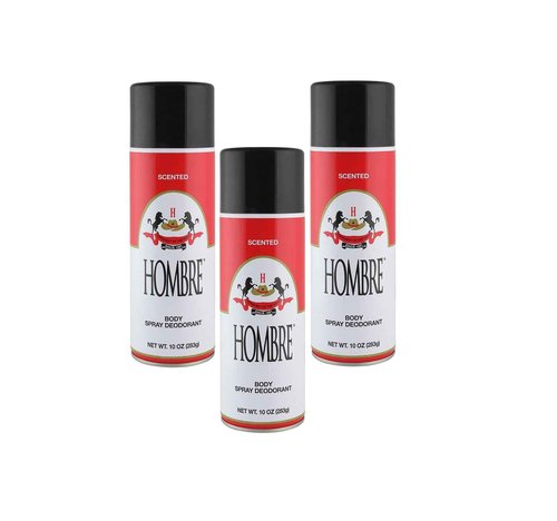 Hombre Red Deodorant Spray 10oz 283g With 80% More Product! (3 Pack)