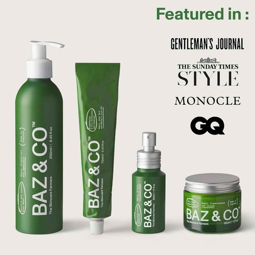 BAZ & CO Naturally Fresh Travel Size Deodorant Body Spray for Men | Aluminium Free Deodorant | Basil, Vetiver & Witch Hazel | 50ml