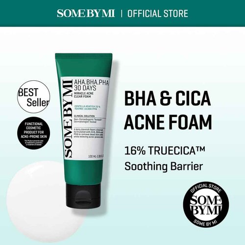 SOME BY MI AHA BHA PHA 30 Days Miracle Acne Clear Foam & Miracle Toner