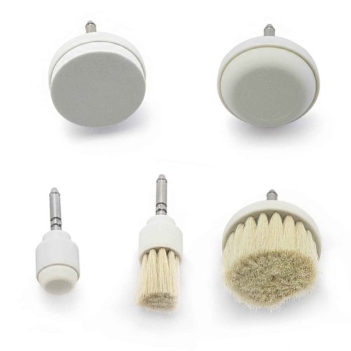 Elitzia 5-Piece Skin Care Brush Set for Electric Facial Cleansing Brush Pore Cleaning Exfoliating & Massage Attachments Wool Foam Rub Stone Facial Brush Gentle for All Skin Types
