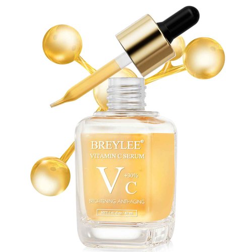 BREYLEE Vitamin C Serum for Face & Eye (1.4 oz) for Brightening Skin,Dark Spot Remover,Reduce Wrinkle,Anti Aging,Moisturizer with Hyaluronic Acid,Vitamin E,Retinol
