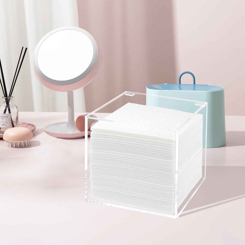 DELIPPLY Face Towelettes Disposable Holder, Disposable Face Towel Container Acrylic, Facial Towels Storage Box, Clear