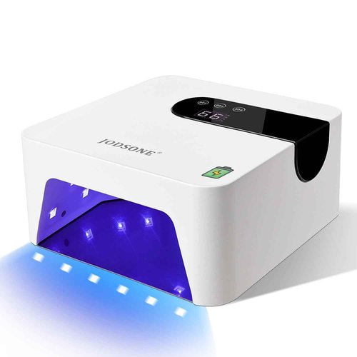 JODSONE U V Nail Lamp Rechargeable Portable with 3 Timers and LCD Display Screen for Nail Dryer Gel White