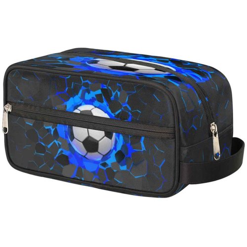 SinSenMa 3D Soccer Hanging Toiletry Bag for Boy Men,Travel Cosmetic Bag,Waterproof Makeup Bag,Approved Hygiene Bag Shave Dopp Kit Organizer for Toiletries Shower Bathroom Carry-on Accessories Gifts