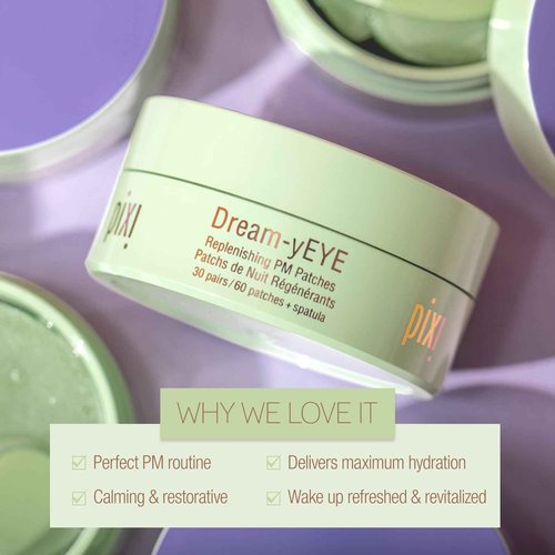 Pixi Beauty Dream-yEYE Calming Hydrogel Under Eye Patches | Vitamin A and Jasminie Help Hydrate and Smooth Under Eyes | 30 pairs / 60 Patches