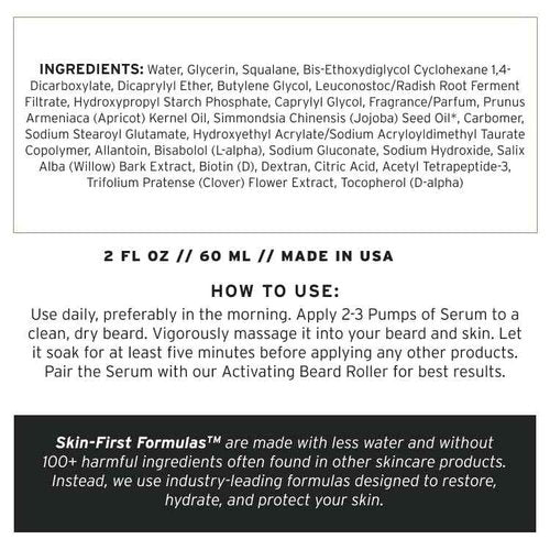 Supply Activating Beard Serum – Plant-Based Ingredients with Biotin & Red Clover Extract to Promote Beard Growth, Revive Follicles & Support a Fuller, Thicker Beard – 2.0oz