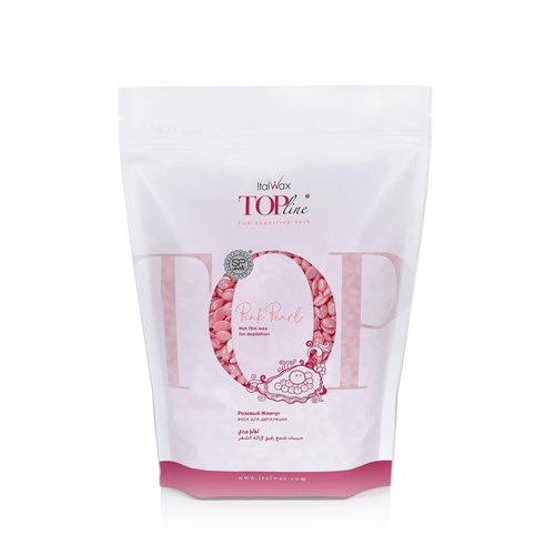 Italwax Top Line Pink Pearl - 750g / 1.65lb - Hard wax beads for hair removal - Unscented - Synthetic formulation ideal for sensitive skins - Recommended for Bikini area and Armpits