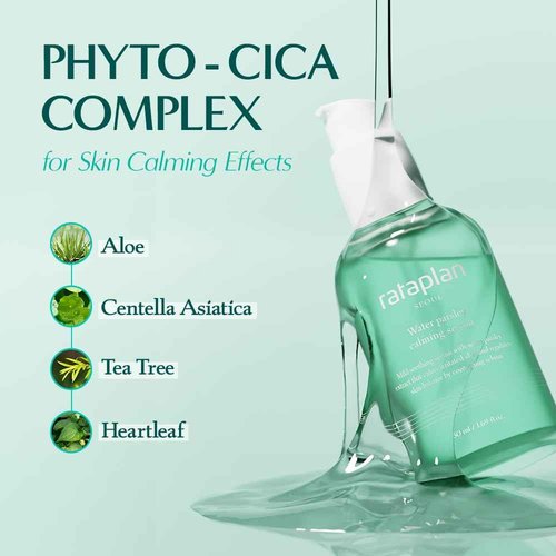 RATAPLAN Water Parsley Calming Serum 2 Pack - Korean Skincare with Hyaluronic Acid, Aloe, Centella Asiatica, Tea Tree, Heartleaf, Reduce Skin Heat, Hypoallergenic, Replenish moisture