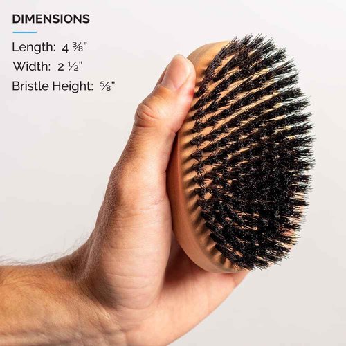 ZEUS Oval Military Beard Brush for Men, Natural Boar Soft Bristle Grooming Tool for Shaping, Conditioning & Daily Beard Maintenance (Made in Germany) Q92