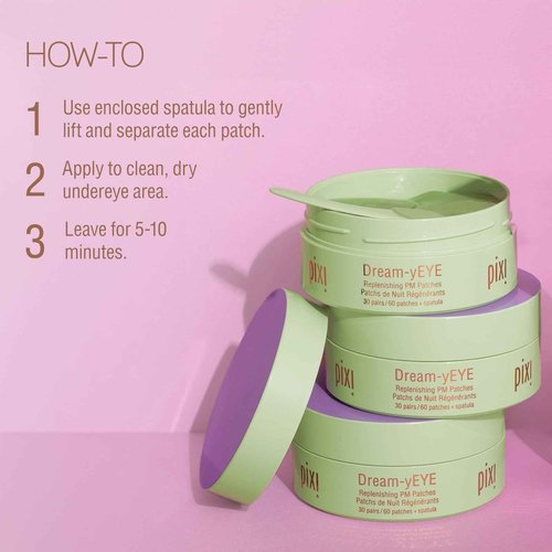 Pixi Beauty Dream-yEYE Calming Hydrogel Under Eye Patches | Vitamin A and Jasminie Help Hydrate and Smooth Under Eyes | 30 pairs / 60 Patches