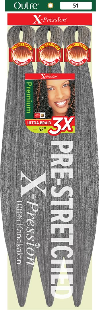 [3 PACK DEAL] Outre X-Pression Braid-Pre Stretched Braid 52" 3X 3 Packs (51)