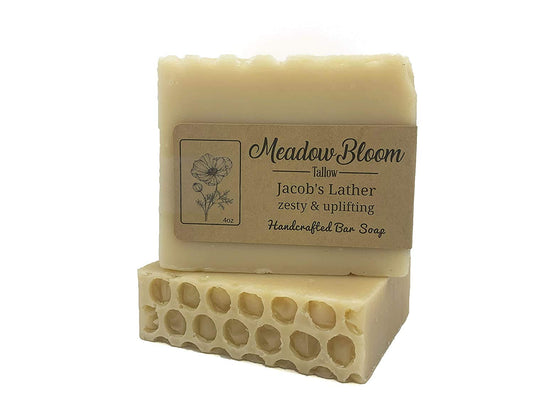 HUNTER CATTLE CO. EST'D 2004 HC Meadow Bloom Tallow Bar Soap - Honey & Lemon 1 Pack - Made with All Natural 100% Grass Fed Tallow Handmade Soap Bar - Great for Face or Body Soap