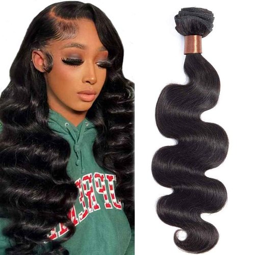 BLACKMOON HAIR Indian Virgin Hair Body Wave Human Hair Bundle 100% Unprocessed Human Virgin Hair One Bundle 22 inch 100g Natural Black Color