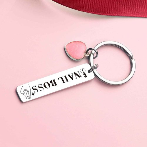 ZNOSVEI Nail Boss Keychain Nail Technician Jewelry Nail Artist Gift Nail Polish Keychain Nail Stylist Gift, Nail Boss Keychain, Standard