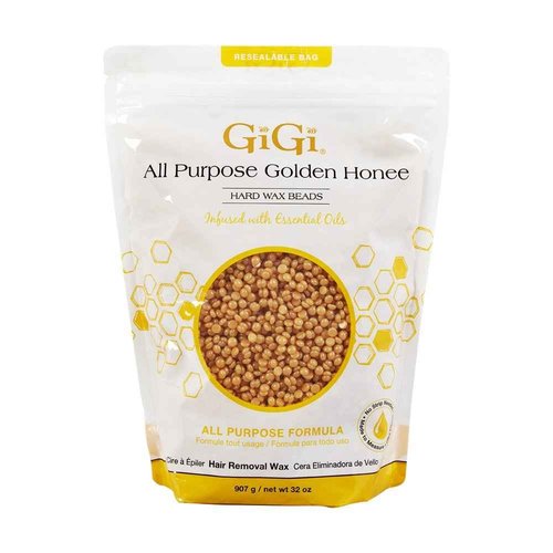 GiGi Wax Beads – Hard Wax Beads for Hair Removal, All Purpose Golden Honee Waxing for Face, Body, and Bikini, No Strip Needed, 32 oz