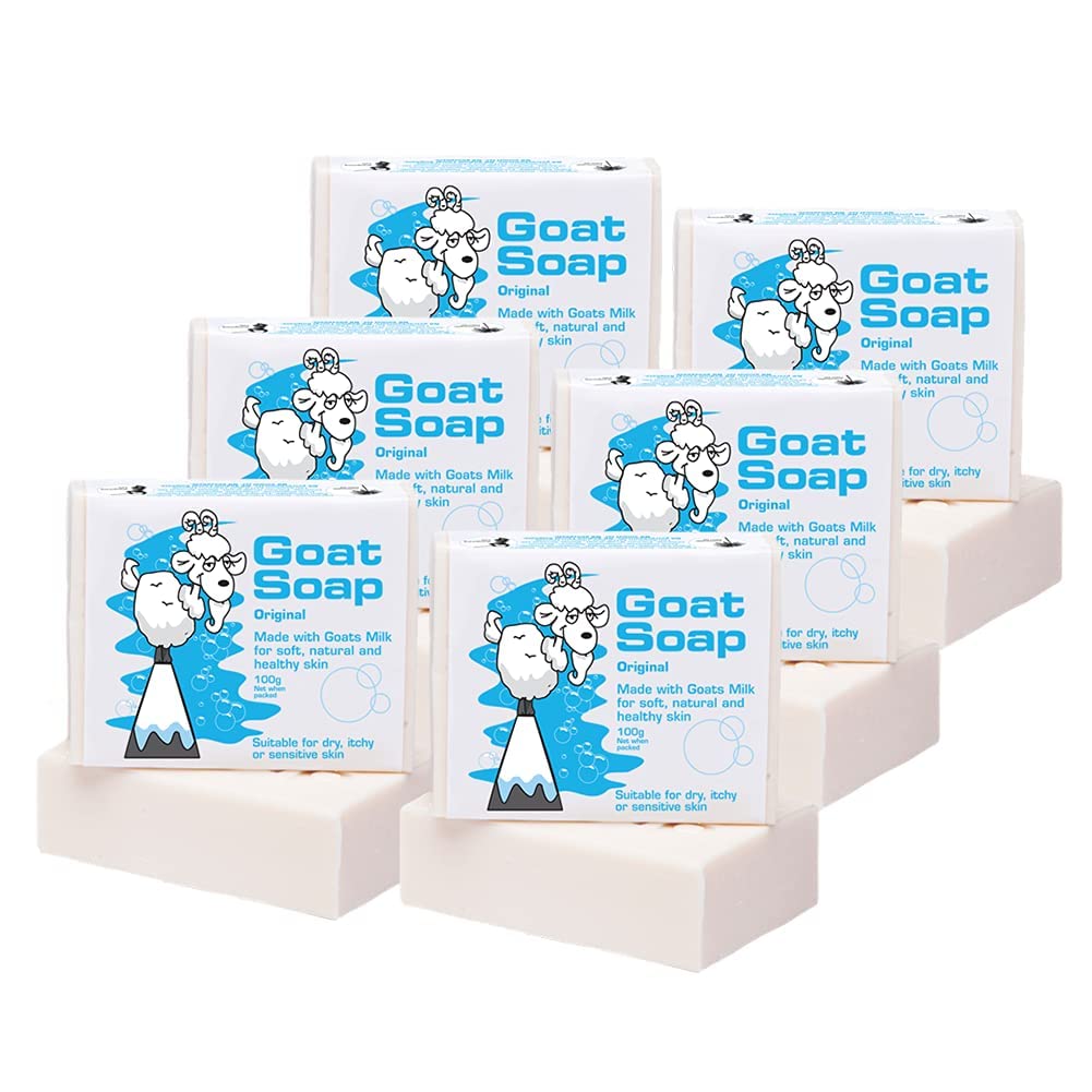 Goat Soap Value Six Packs - for Soft, Natural and Healthy Skin, Milk Body Soap Bar - 6 x 100g (3.5oz) Bars - Original