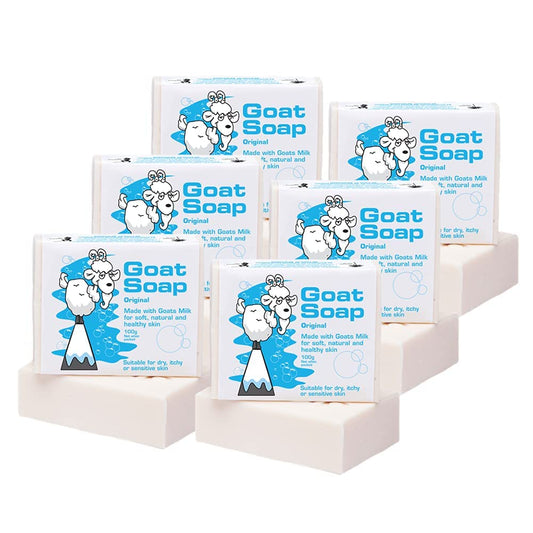 Goat Soap Value Six Packs - for Soft, Natural and Healthy Skin, Milk Body Soap Bar - 6 x 100g (3.5oz) Bars - Original