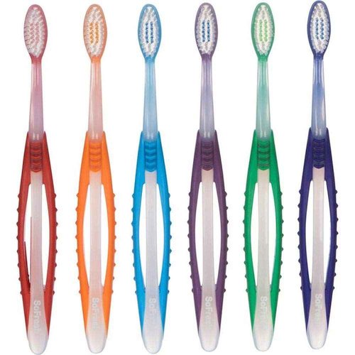 SoFresh Adult Flossing Toothbrush Wide Grip 6 Pack Bundle