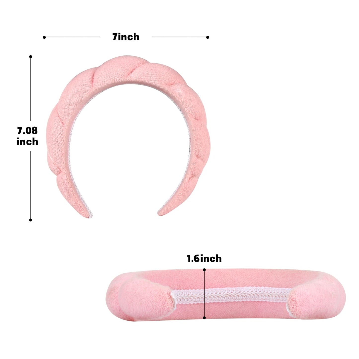 ETVOL Skincare Headband for Washing Face,Sponge Terry Cloth Spa Headband for Makeup Remove Shower Hair Accessories with Claws set Headbands for Women Girl